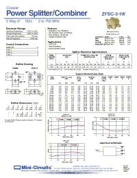 Datasheet ZFSC-3-1B+ manufacturer Mini-Circuits